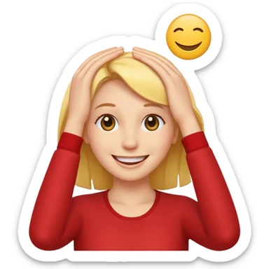 smiley putting hand on front of forehead sticker