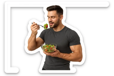 UOMO FITNESS CHE MANGIA INSALATA sticker