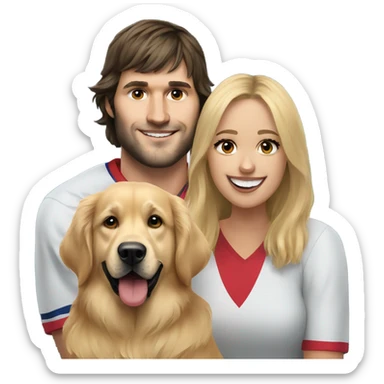 alex ovechkin with a girl golden retriever sticker