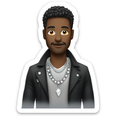 stylish man with silver jewelry sticker