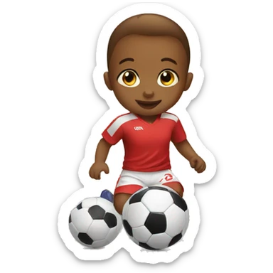 Baby plays soccer sticker