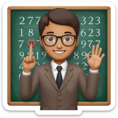 teacher teaching numbers on a blackboard
 sticker