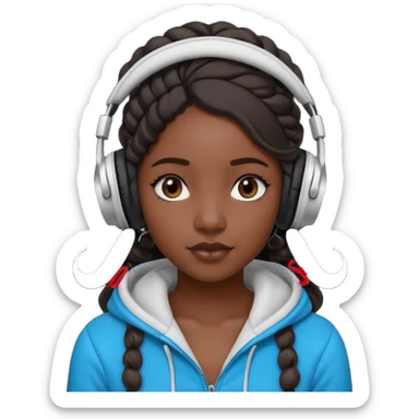 black girl with beats  with twists sticker