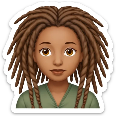Woman Medium brown skin with locs  sticker