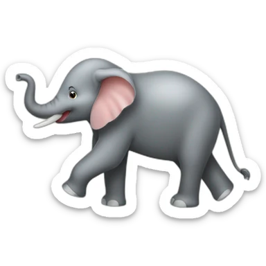 Elefant on a bird sticker