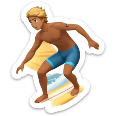 A surfer riding a large wave, skillfully balancing on their board as the ocean crashes around them. The scene captures the energy and excitement of surfing, with the sun setting in the background and the water sparkling under the light. sticker