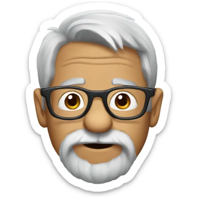 Cartoon squirrel made to look like a old man with grey hair and glasses  sticker