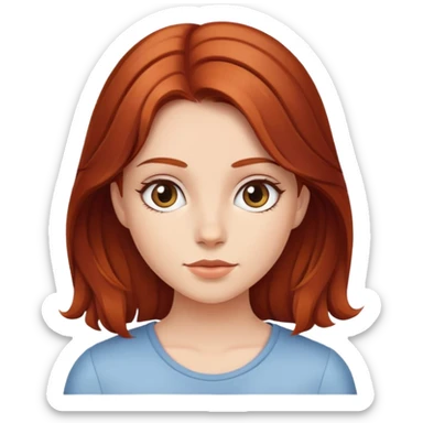 girl with auburn hair sticker
