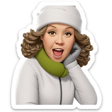 girl in snow hat sticker