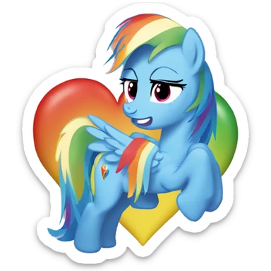 Rainbow dash heart sticker