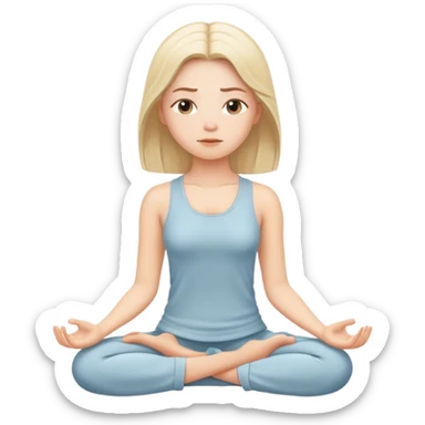Meditating white girl calm sticker