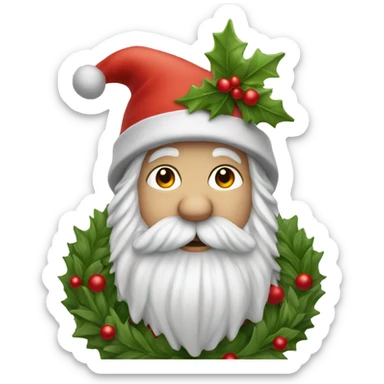 Christmas Gnome wearing a wreath sticker