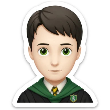 tom riddle, hogwarts uniform,  green scarf sticker