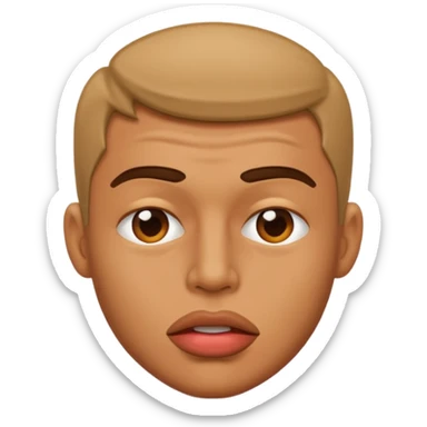 A man crushing his lips together sticker