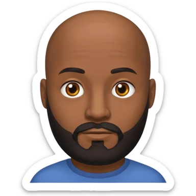 Dark Medium skin bald man with medium black beard sticker