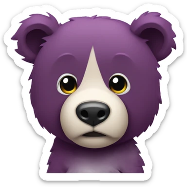 oso tierno de peluche morado sticker