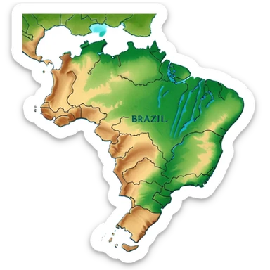 Map of Brazil sticker