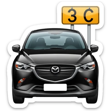 A black Mazda CX-3 with a learner plate  sticker