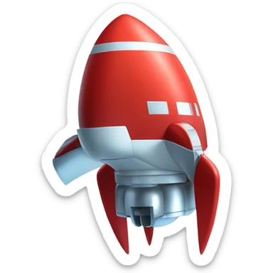 red rocket ship sticker