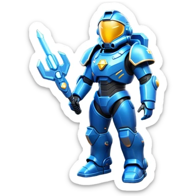 Clash of Clans aesthetic: Cinematic heroic Terran Marine Hero Emoji, rendered in a 3D vector-style similar to standard emojis with minimal shading and bold, simplified shapes. A compact, heroic isometric figure clad in futuristic power armor with signature energy accents, softly glowing with a cosmic battle charm. Simplified yet unmistakably iconic, highly detailed and consistent, glowing with a soft radiant shine and high gloss. Stylized with a touch of interstellar valor and a soft glowing outline, capturing the essence of an elite space warrior with a friendly, playful manner! sticker