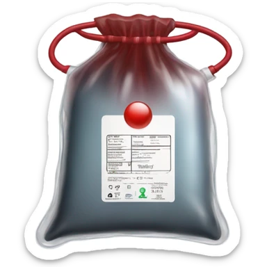bag for transfusing red dark liquid  sticker
