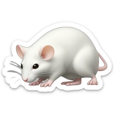white mouse，small eyes, on all fours，full body，lateral view sticker