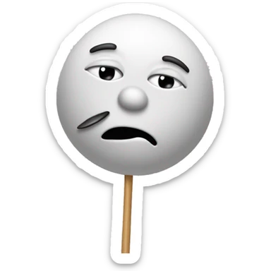 smiling kiss face emoji looking up left with the pointer finger curled on the mouth sticker