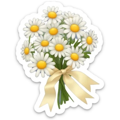 bouquet of daisies vintage ribbon sticker