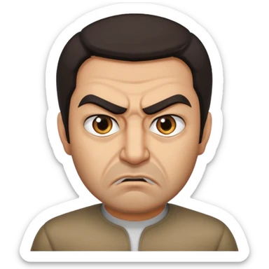 in profile, angry Iranian sticker