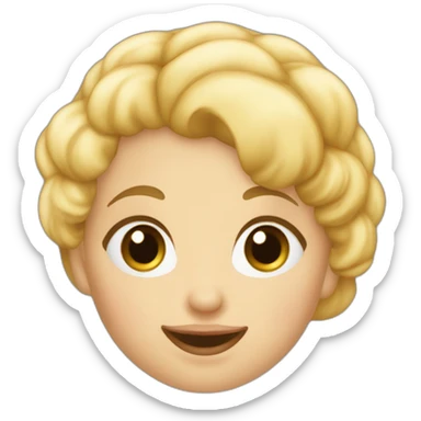 Tête petite fille blonde qui mange un croissant  sticker