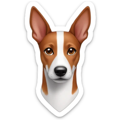 create a face front head shot of a tri colored Basenji Female sticker