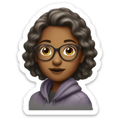 Realistic old teenage girl sticker