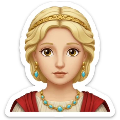 Ancient Roman woman with earrings and blonde hair sticker