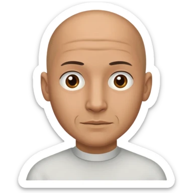 Male half bald without jewerly with a little more of hair sticker