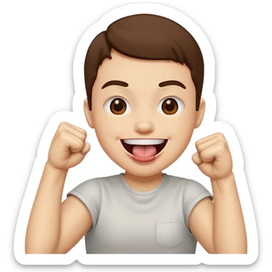 Tongue out face with two fists together sticker