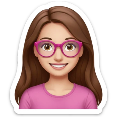 Painting women. smilling   Long hair,  lunette peinture top pink sticker