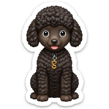 Black Poodle sitting sticker