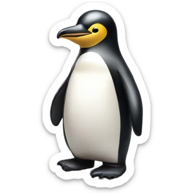 Ein Pinguin vor einem Tannenbaum sticker