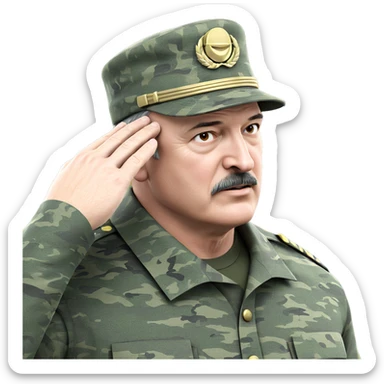 military salute by soldier sticker