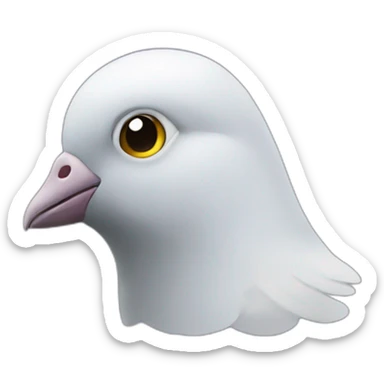 human but with a pigeon head sticker