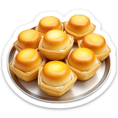 3D rendered authentic Hong Kong egg puffs (港式鸡蛋仔) on a street food tray, traditional hexagonal bubble shape, golden color, hyper-realistic texture, glossy finish, street food presentation sticker