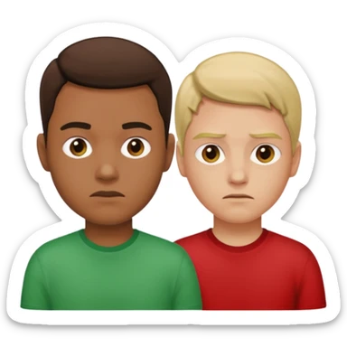  Indifference - 2 people with one facing right and the other facing left. Both look uninterested sticker