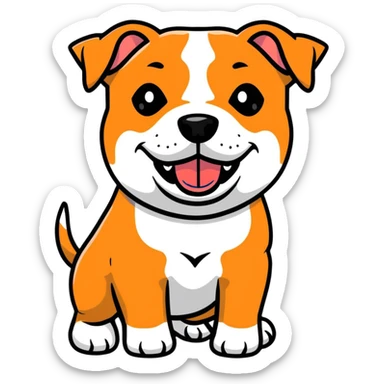cute Staffordshire Bull Terrier dog with happy expression and strong body sticker