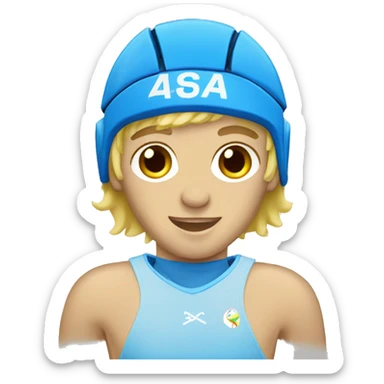 summer olympics water polo blonde boy sticker