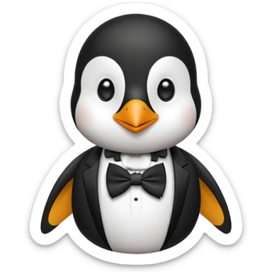 penguin with bow tie diffrent colour tie sticker