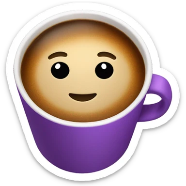 coffee in a purple cup sticker