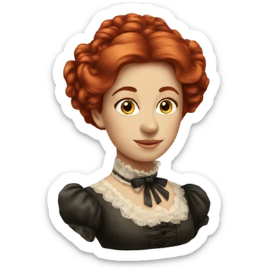 red hair victorian woman sticker