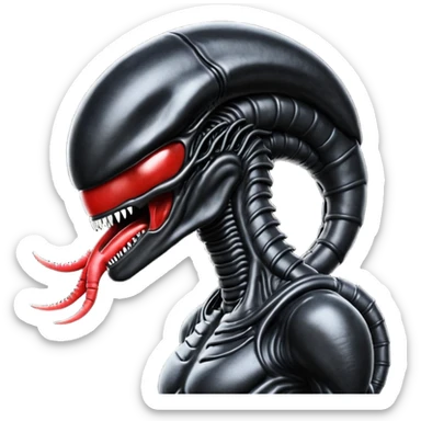 black xenomorph from movie alien sticker