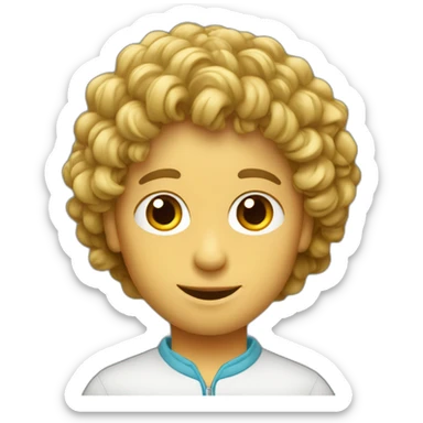 Un garcon de 12 avec des cheveux bouclé sticker