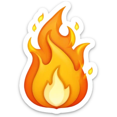 Flame illustrated in a playful and vibrant style, representing the fun and exciting aspects of the app firecrawl sticker
